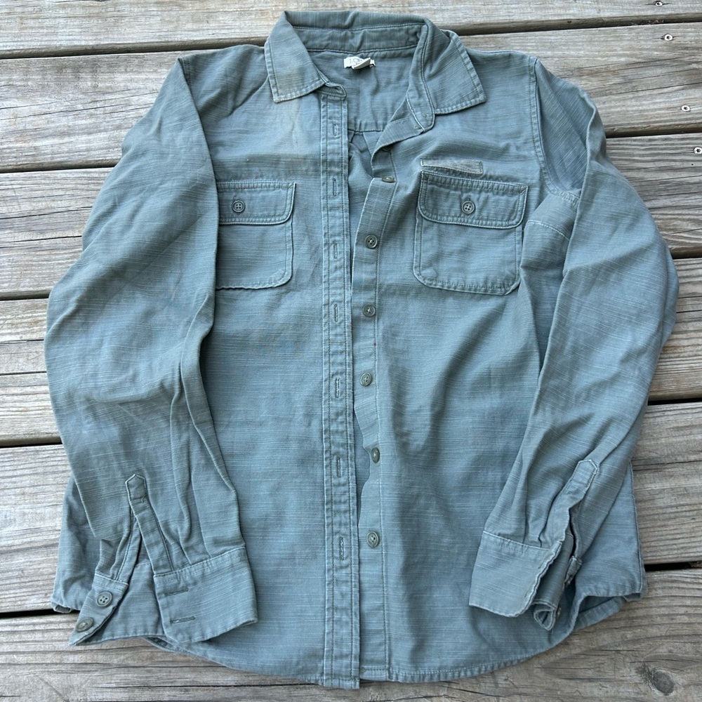 Casual J-Crew Green Button-Up Shirt